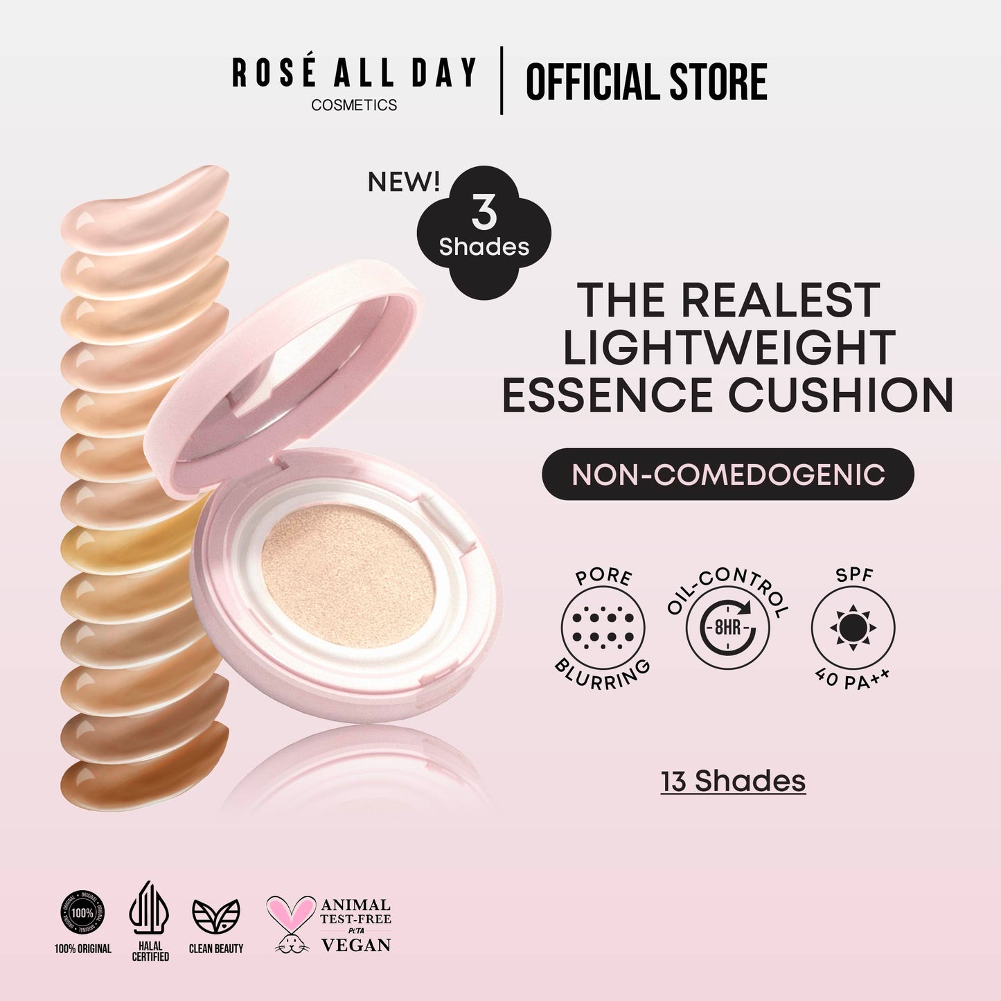 Rosé All Day The Realest Lightweight Essence Cushion