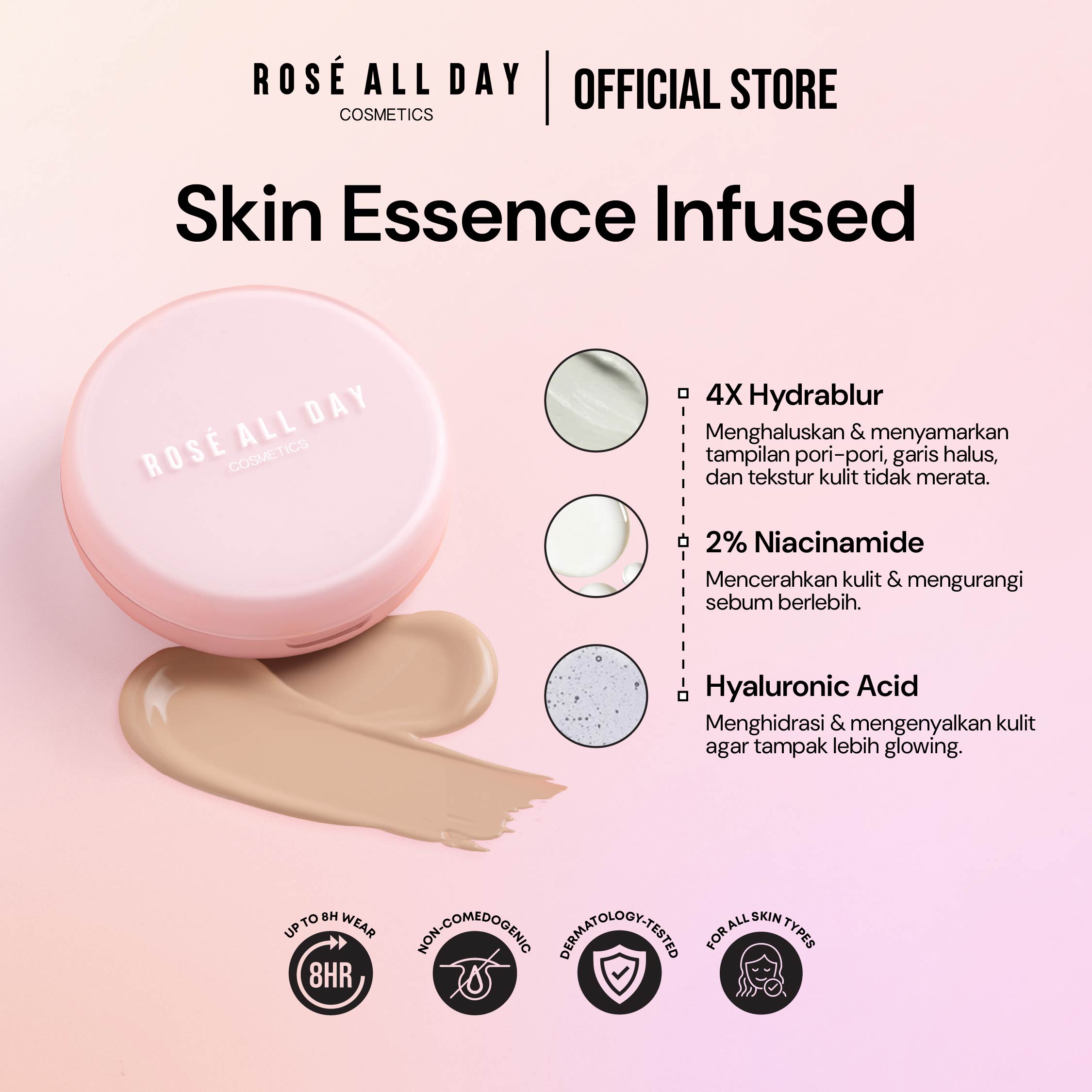 Rosé All Day The Realest Lightweight Essence Cushion