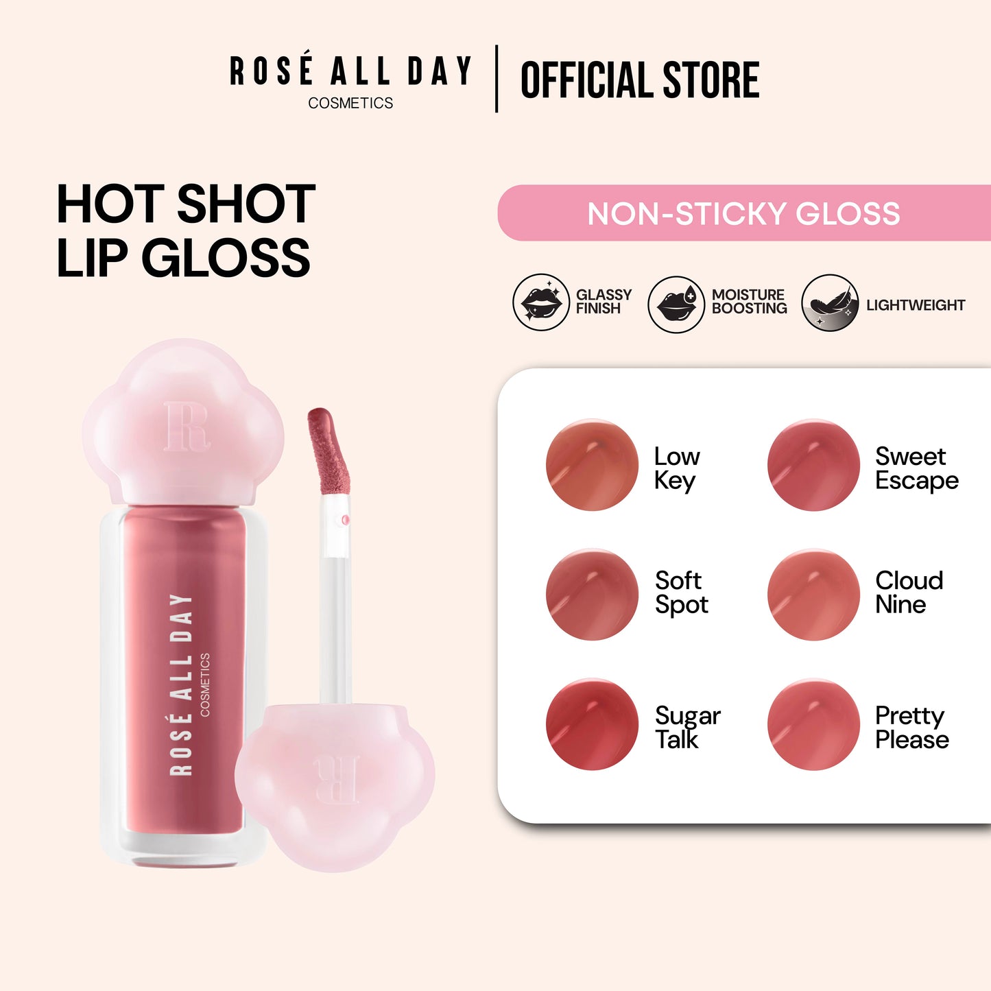 Rose All Day Hot Shot Lip Gloss