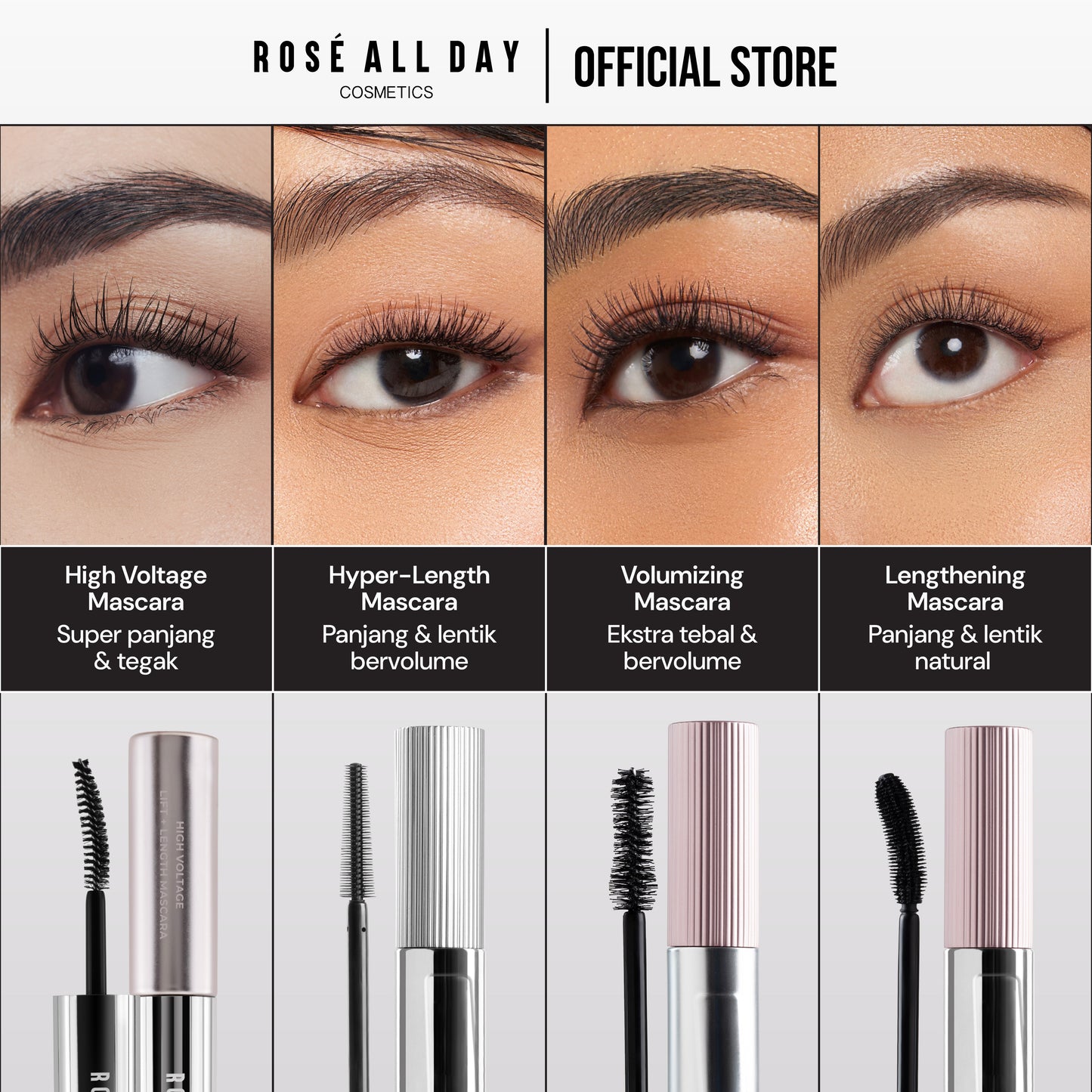 Rosé All Day High Voltage Lift + Length Mascara