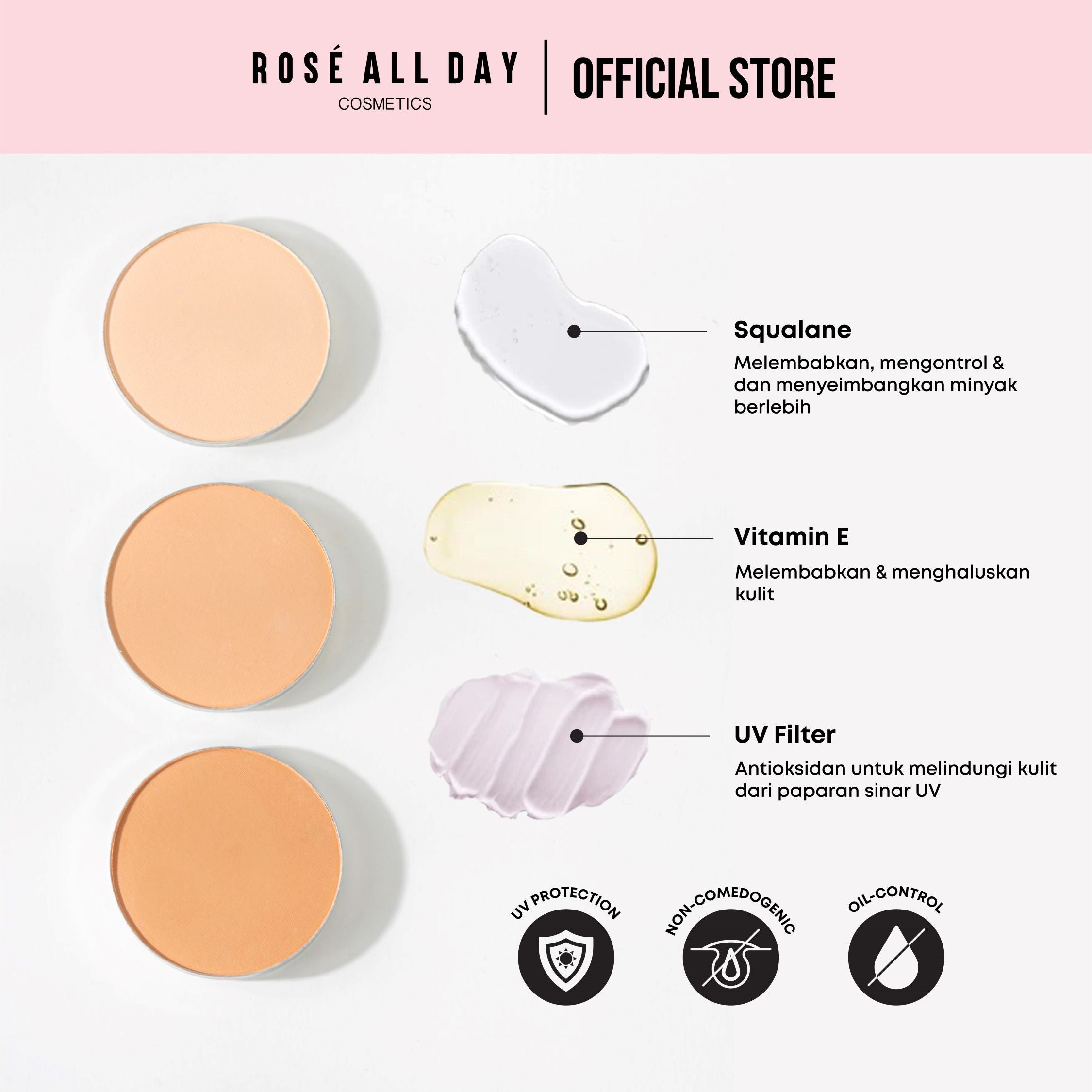 Rose All Day The Realest Lightweight Compact Powder in Light
