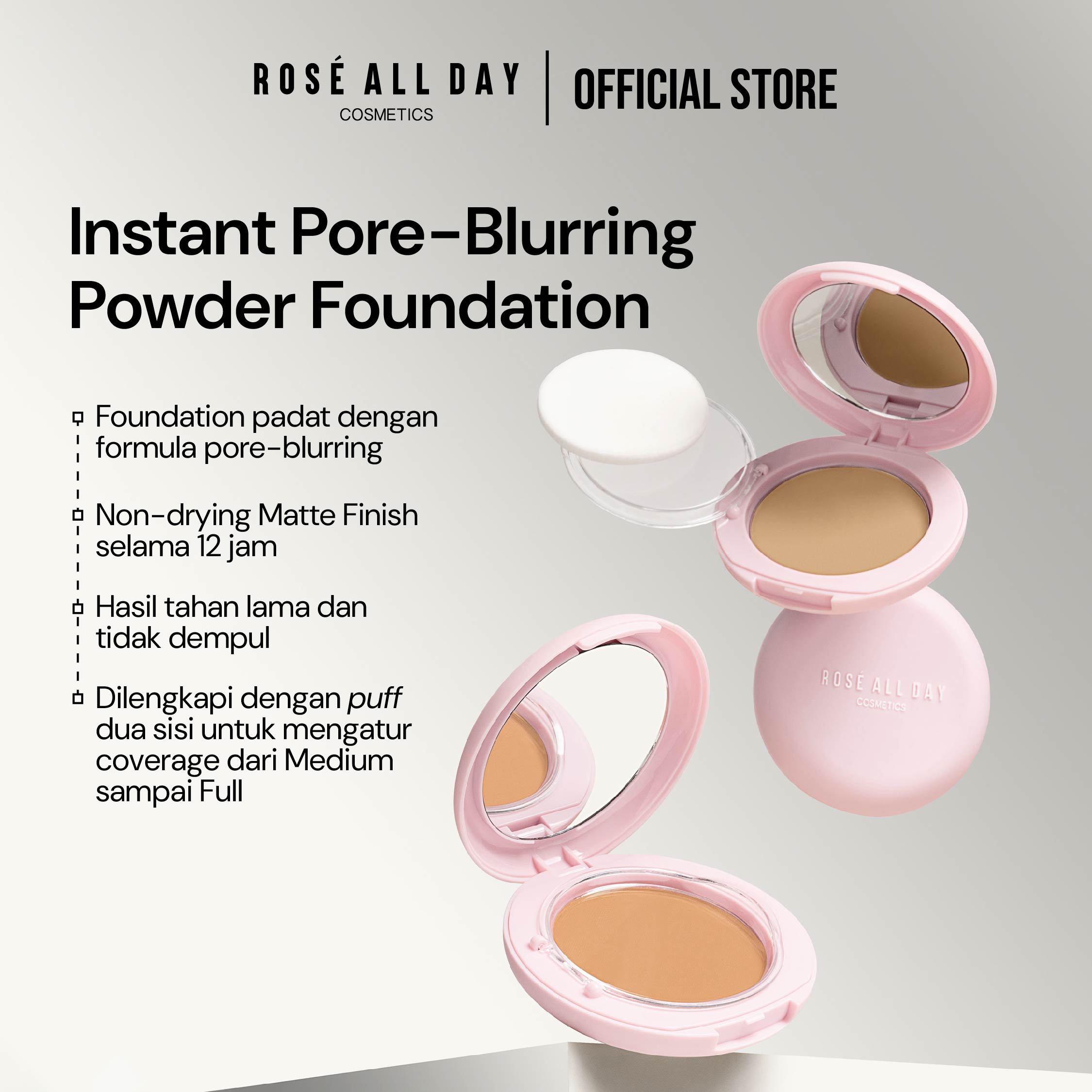 Rosé All Day The Realest Lightweight Powder Foundation