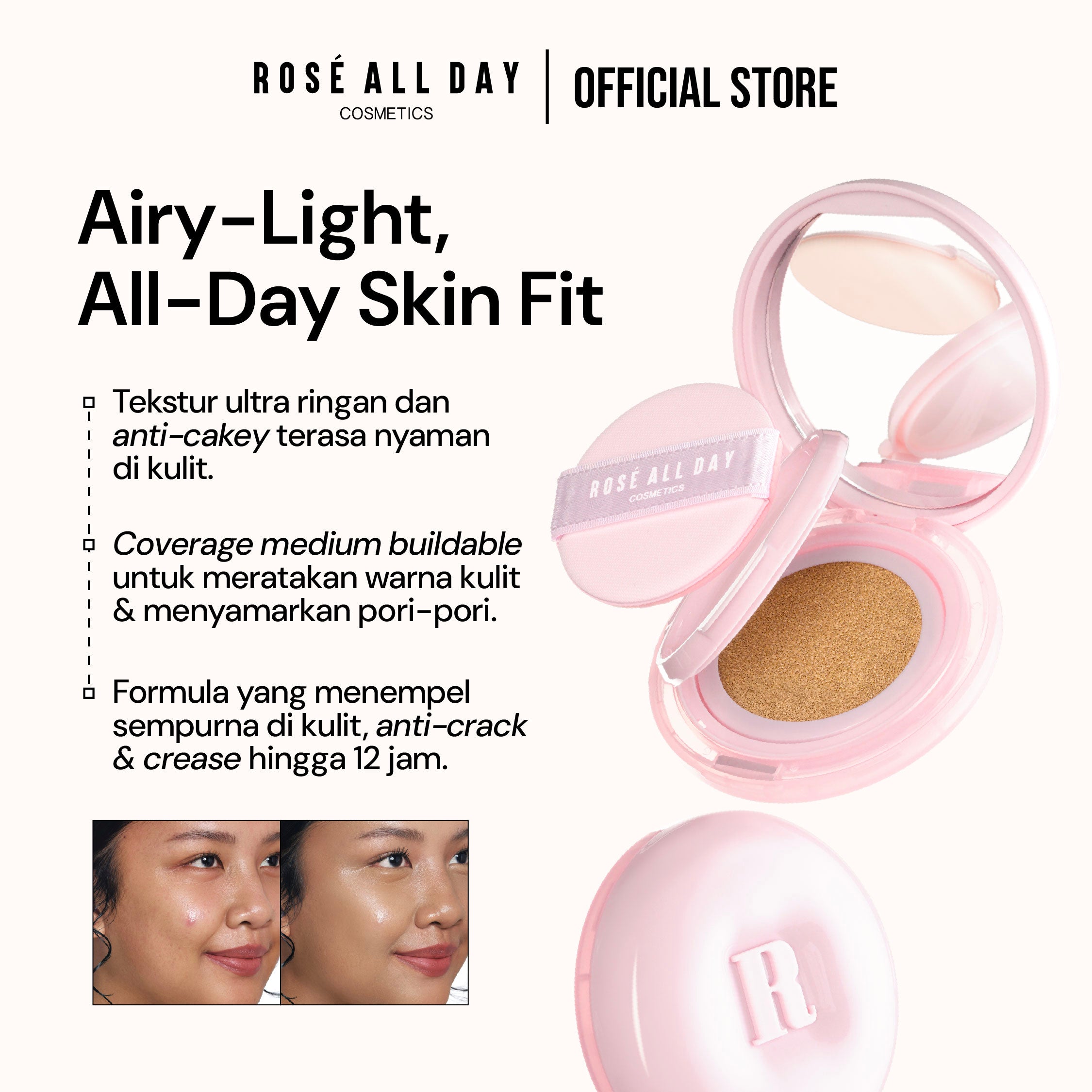 NEW LAUNCH] Rosé All Day The Realest Airyfit Glow Cushion – Rosé