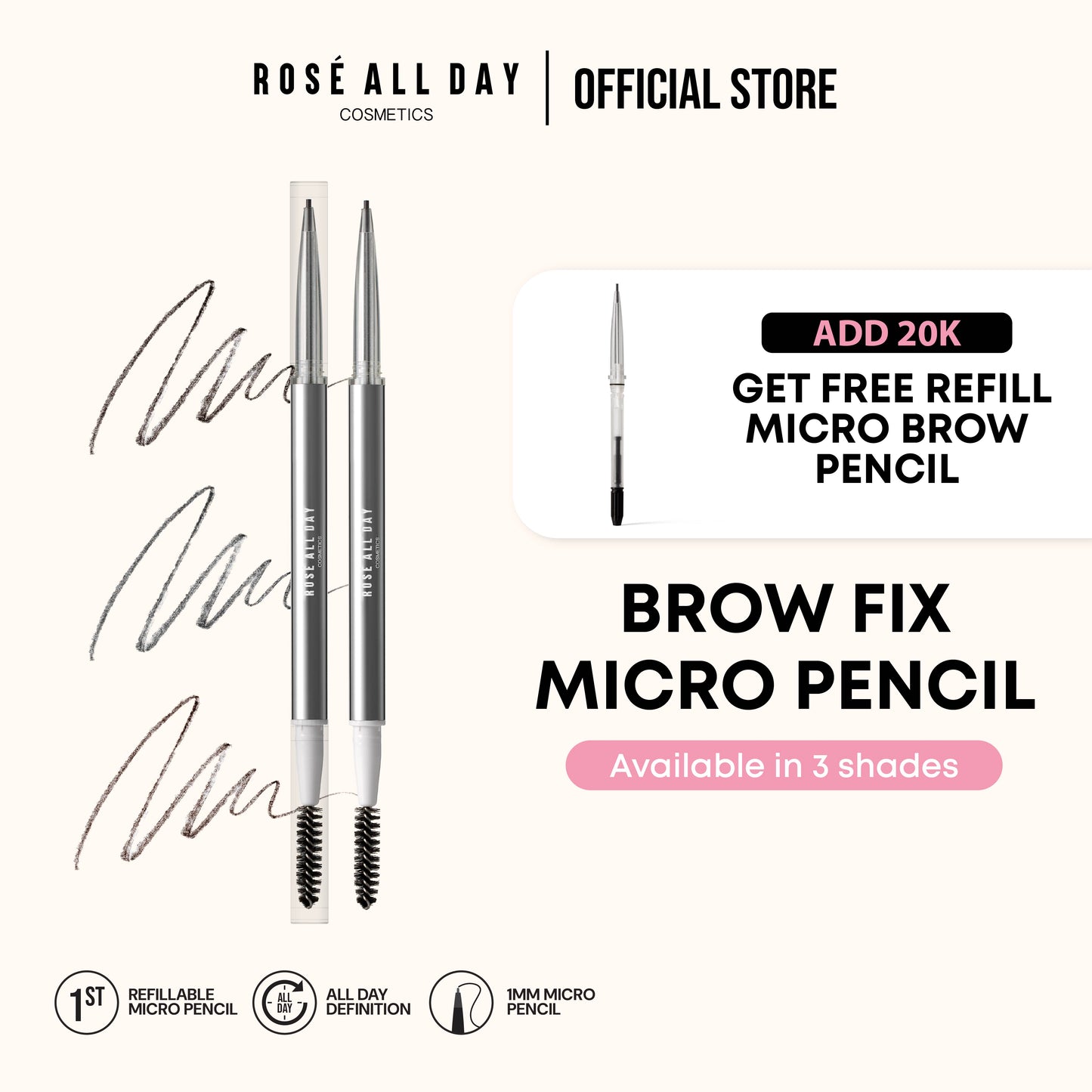 [NEW] Rosé All Day Brow Fix Micro Pencil