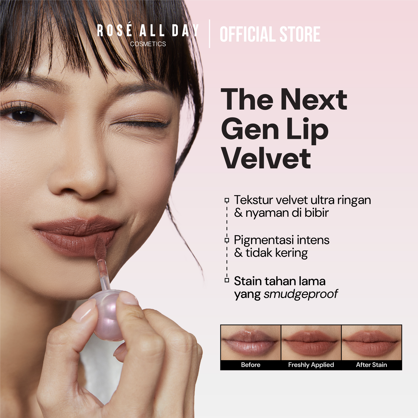 [NEW LAUNCH] Rosé All Day - Slip Velvet Lip Ink | Smudgeproof & Tahan Lama