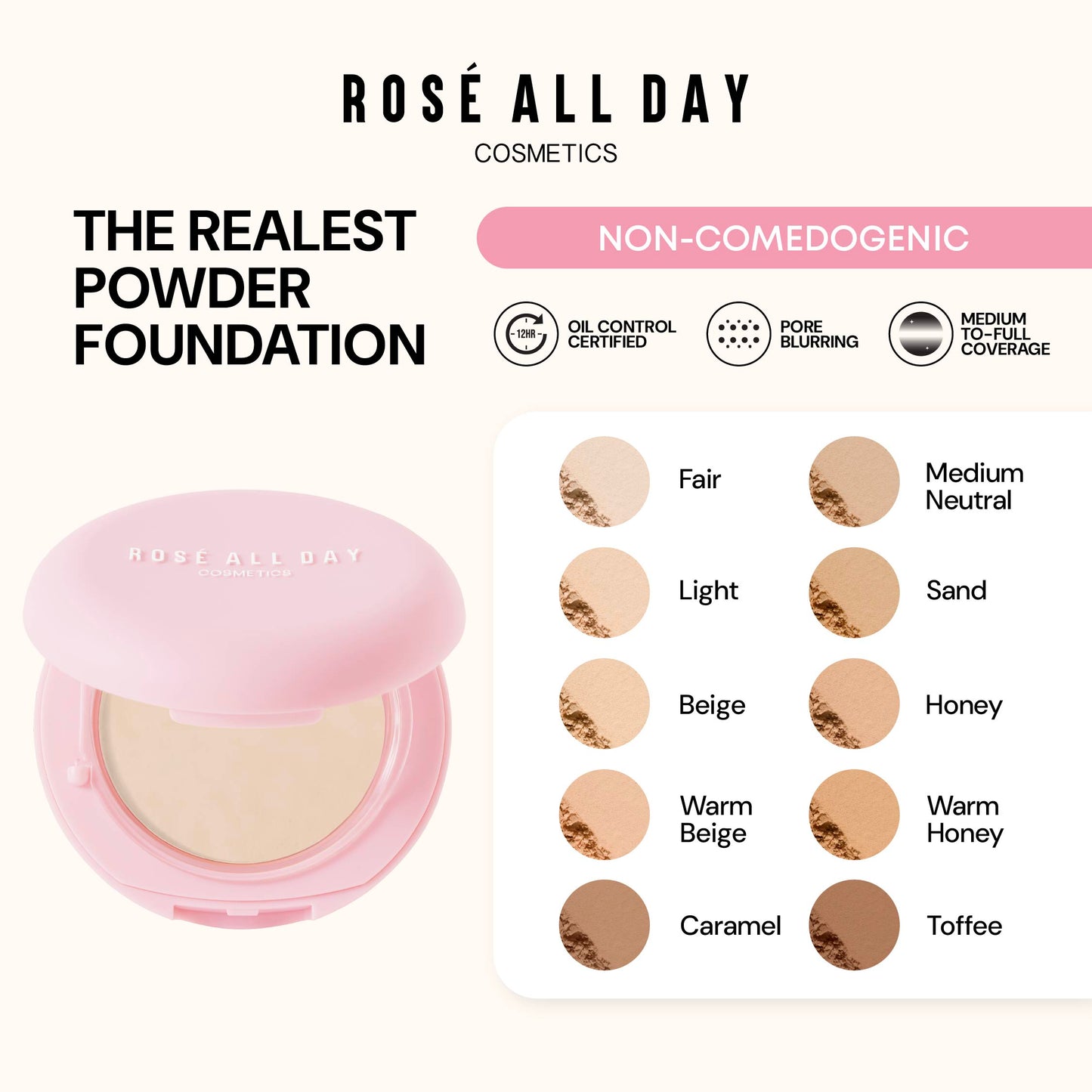 Rosé All Day The Realest Lightweight Powder Foundation