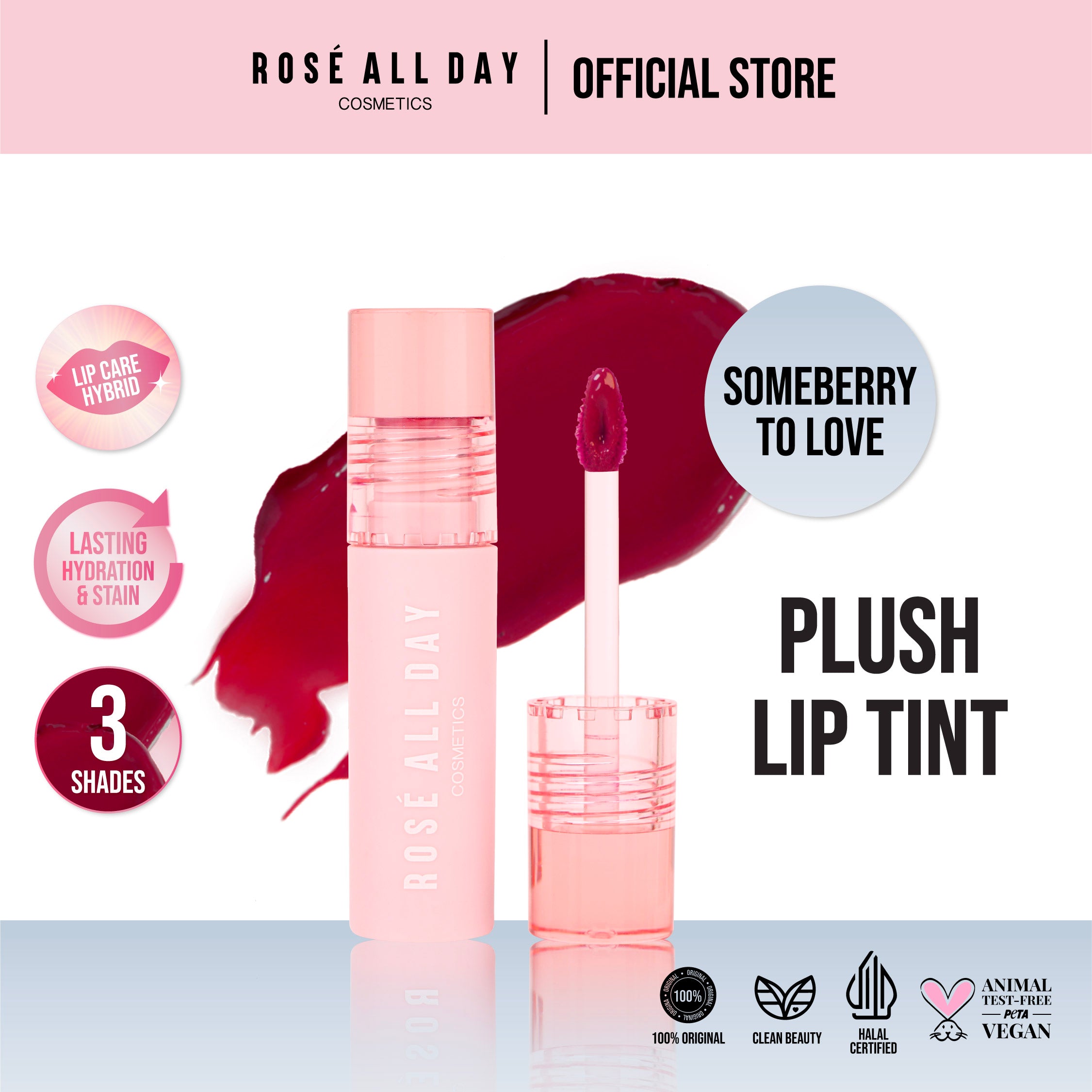 Rose All Day Plush Lip Tint Someberry To Love