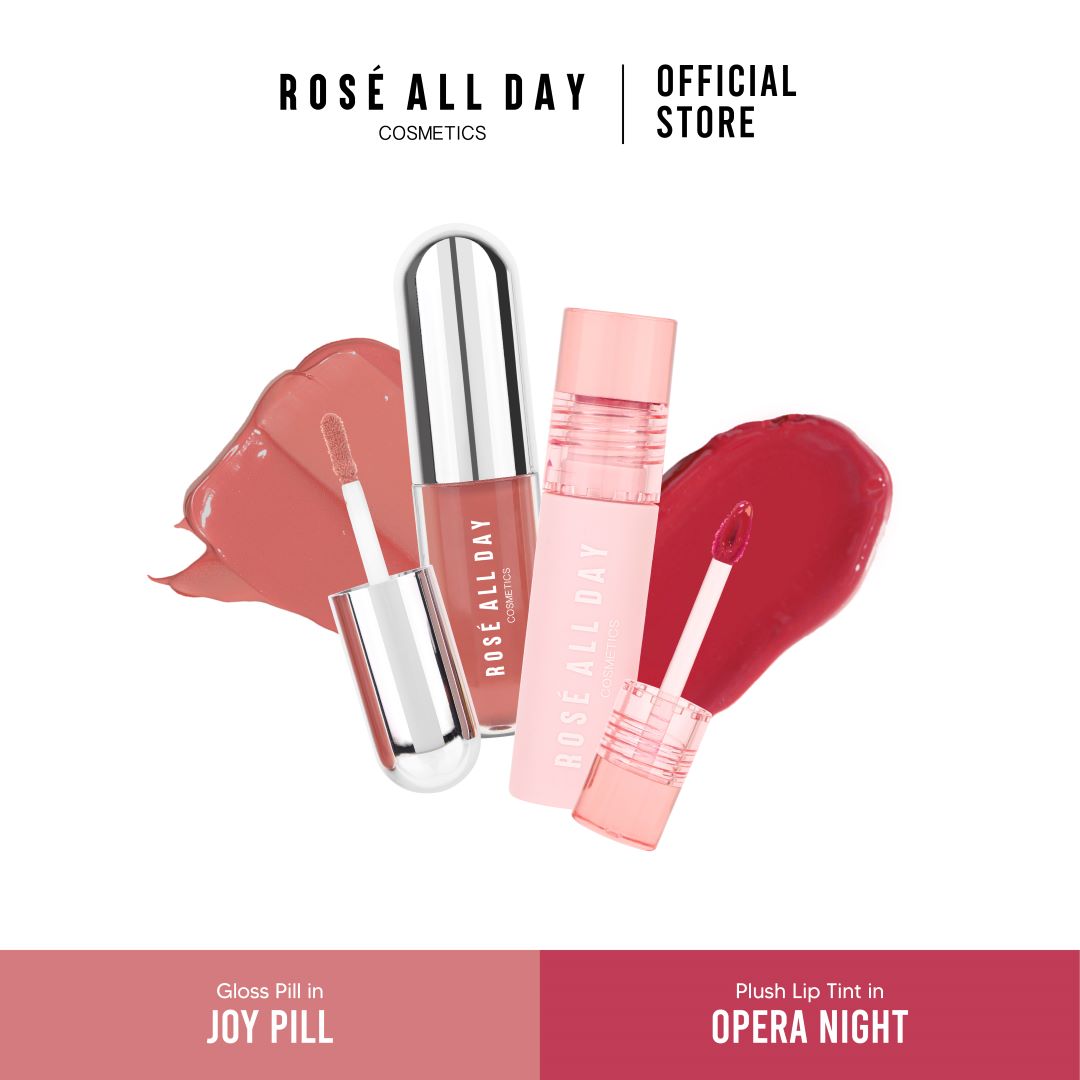 Rosé All Day Holiday Bundle Lip Kit - True Pink - Plush Lip Tint & Gloss Pill