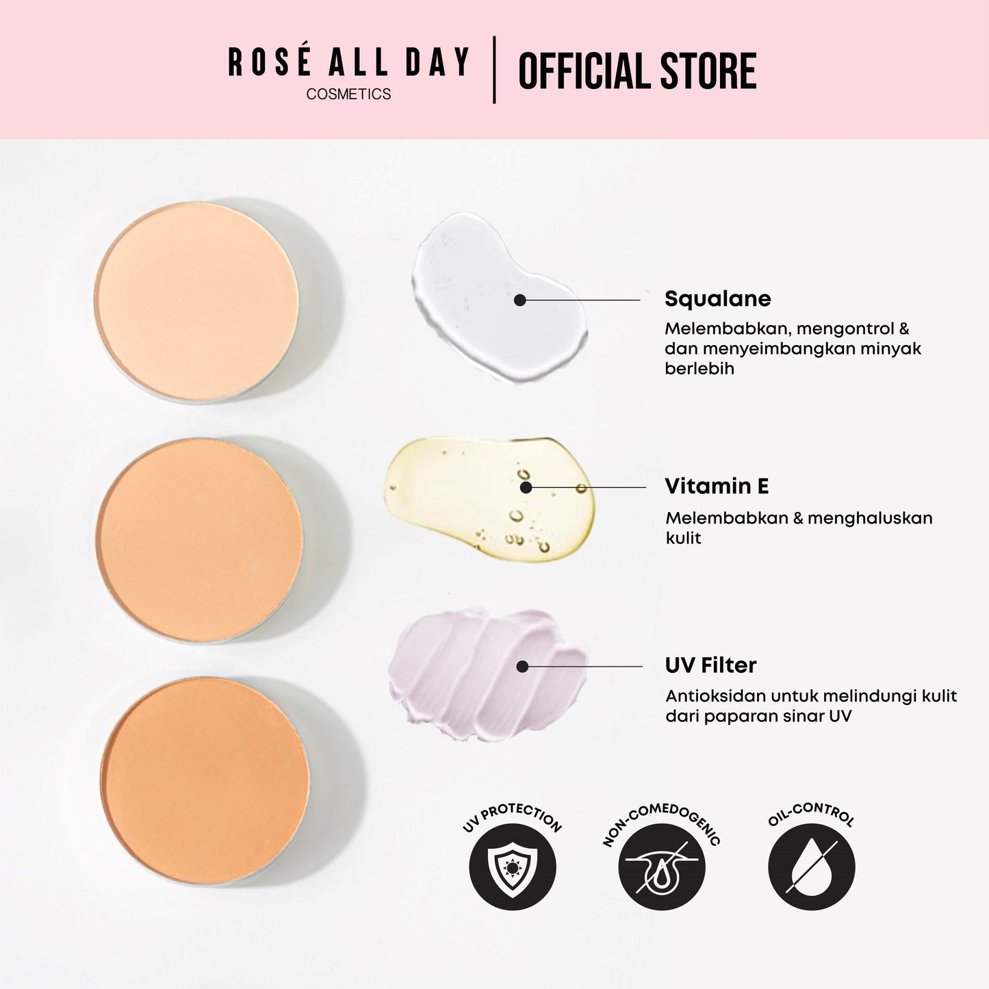 Rose All Day The Realest Lightweight Compact Powder in Light