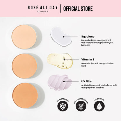 Rose All Day The Realest Lightweight Compact Powder in Tan